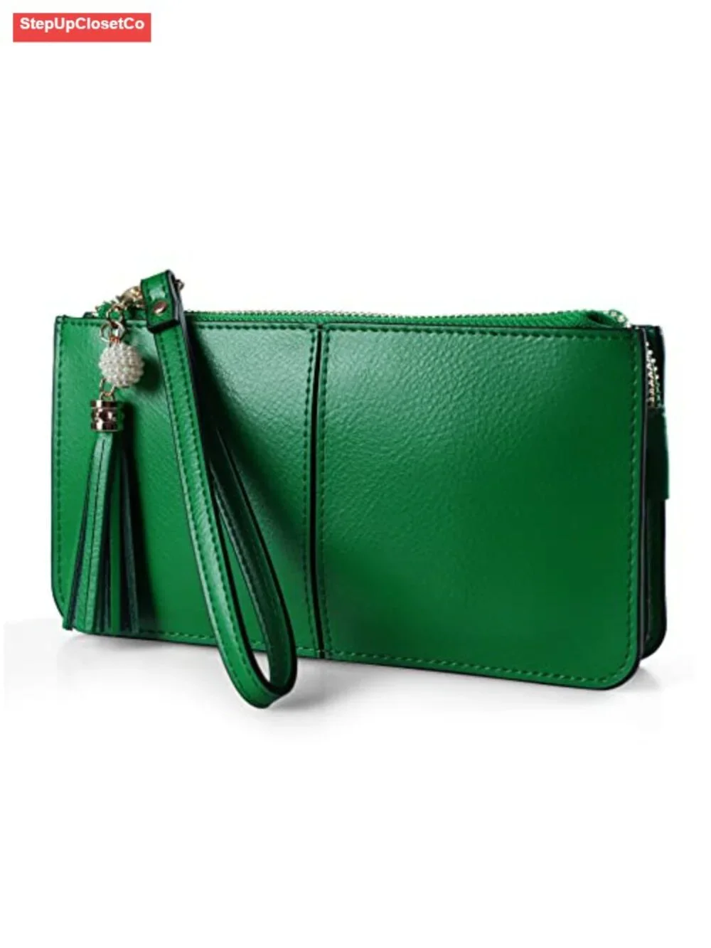 Genuine Leather Wristlet Clutch Card Holder RFID Protection Slim Wallet